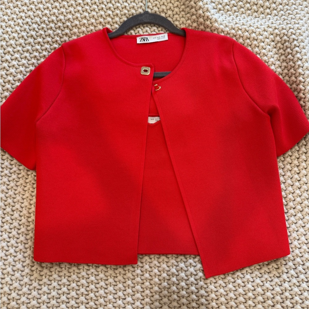 Zara Red Set Tank and Jacket - Picture 3 of 4